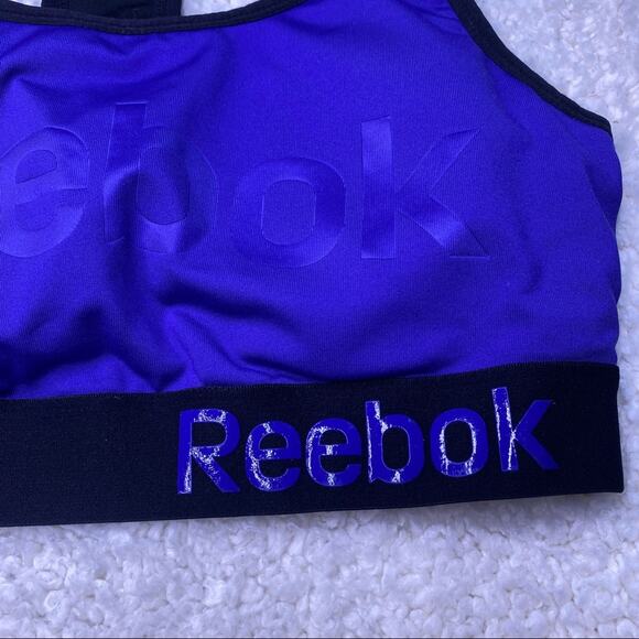 Reebok Sports Bra Blue and Black Medium - Picture 2 of 10